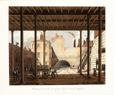 Warehouses etc at the end of the Tunnel towards Wapping by Thomas Talbot Bury